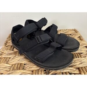 Teva Sandals‎ Mens 12 Cross Strap Trail Shoes 1107749 Black Outdoor Hiking Water